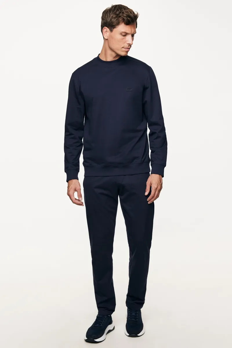 Longsleeve Crewneck | Donkerblauw