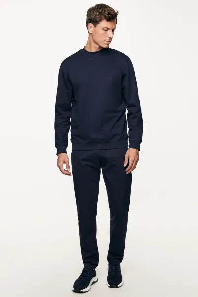 Longsleeve Crewneck | Donkerblauw