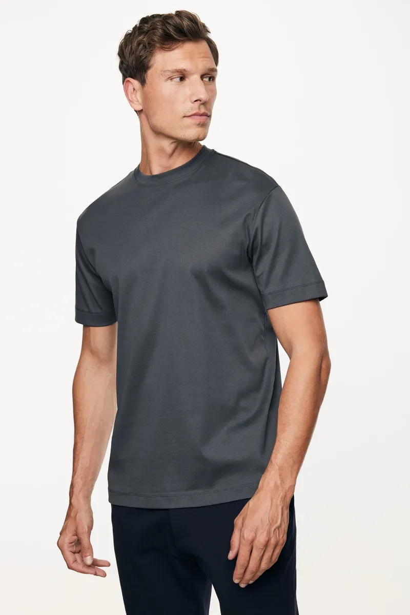 Mercerised T-shirt | Grijs