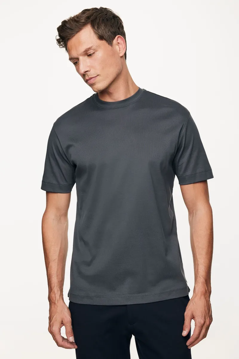 Mercerised T-shirt | Grijs