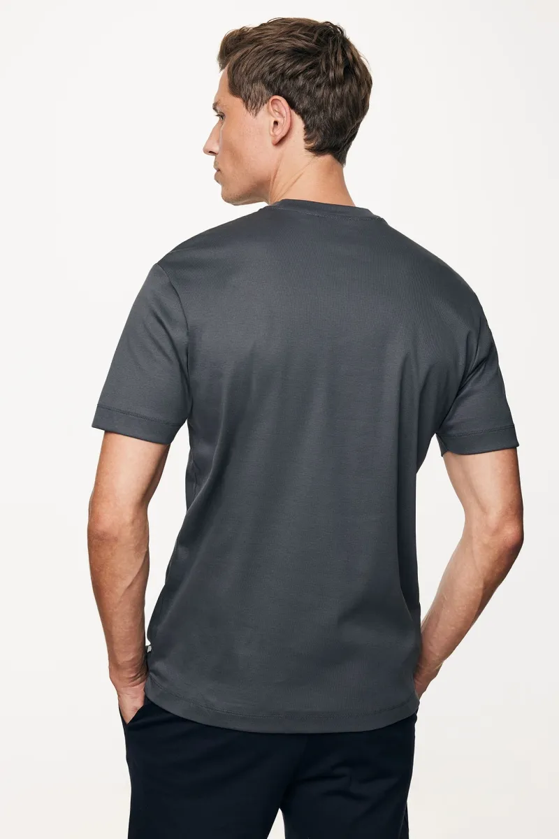 Mercerised T-shirt | Grijs