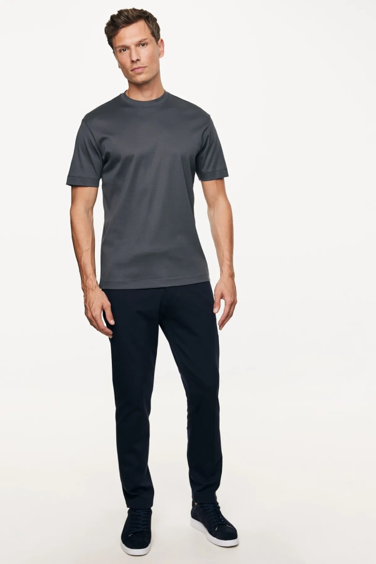 Mercerised T-shirt | Grijs