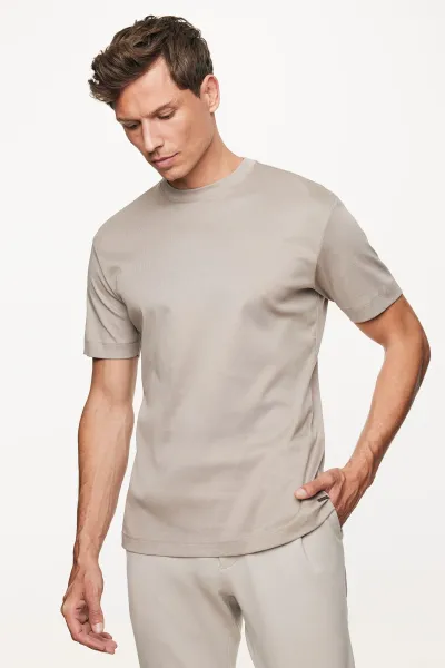 Mercerised T-shirt | Beige