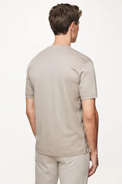 Mercerised T-shirt | Beige