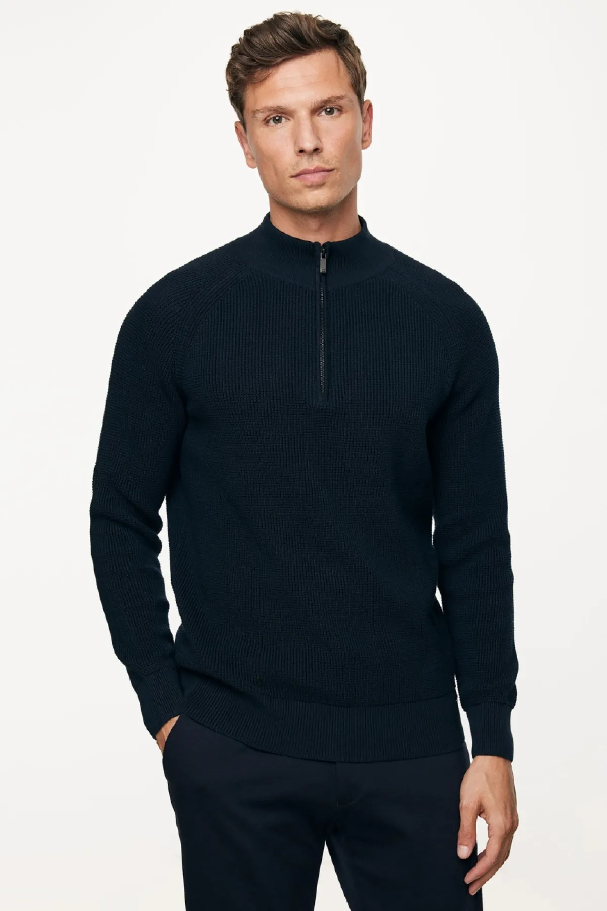 Turtleneck Half Zip | Donkerblauw