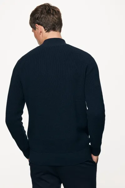 Turtleneck Half Zip | Donkerblauw