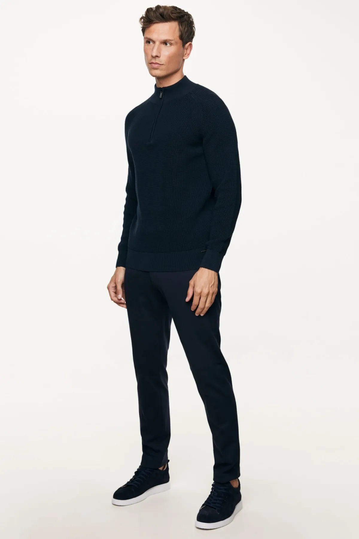 Turtleneck Half Zip | Donkerblauw