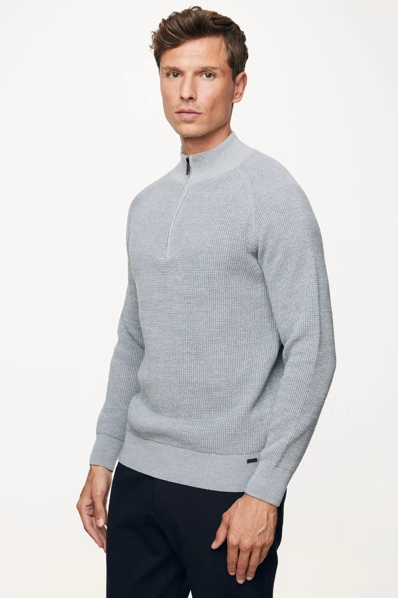 Turtleneck Half Zip | Blauw