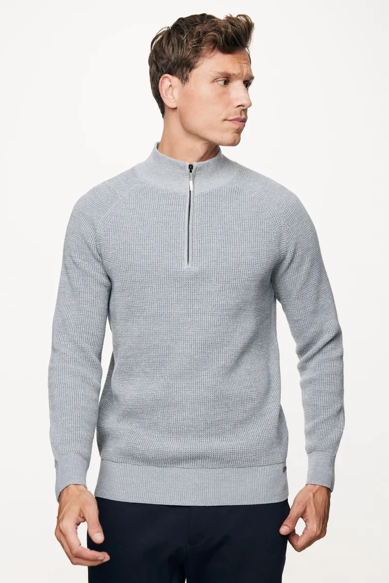 Turtleneck Half Zip | Blauw