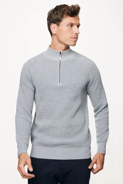 Turtleneck Half Zip | Blauw
