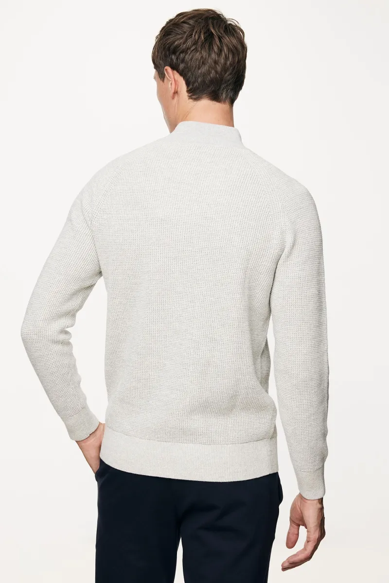 Turtleneck Half Zip | Lichtgrijs