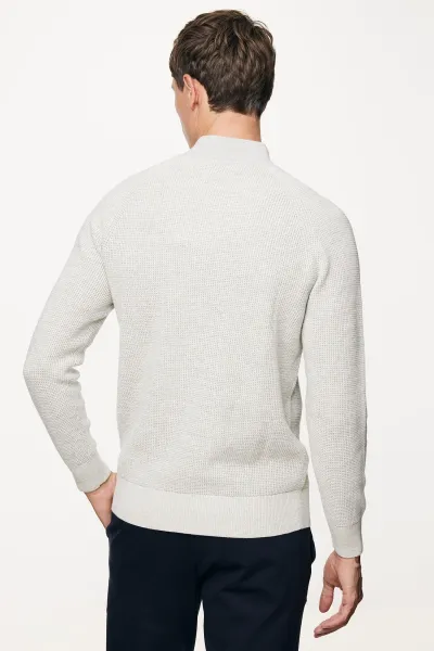 Turtleneck Half Zip | Lichtgrijs