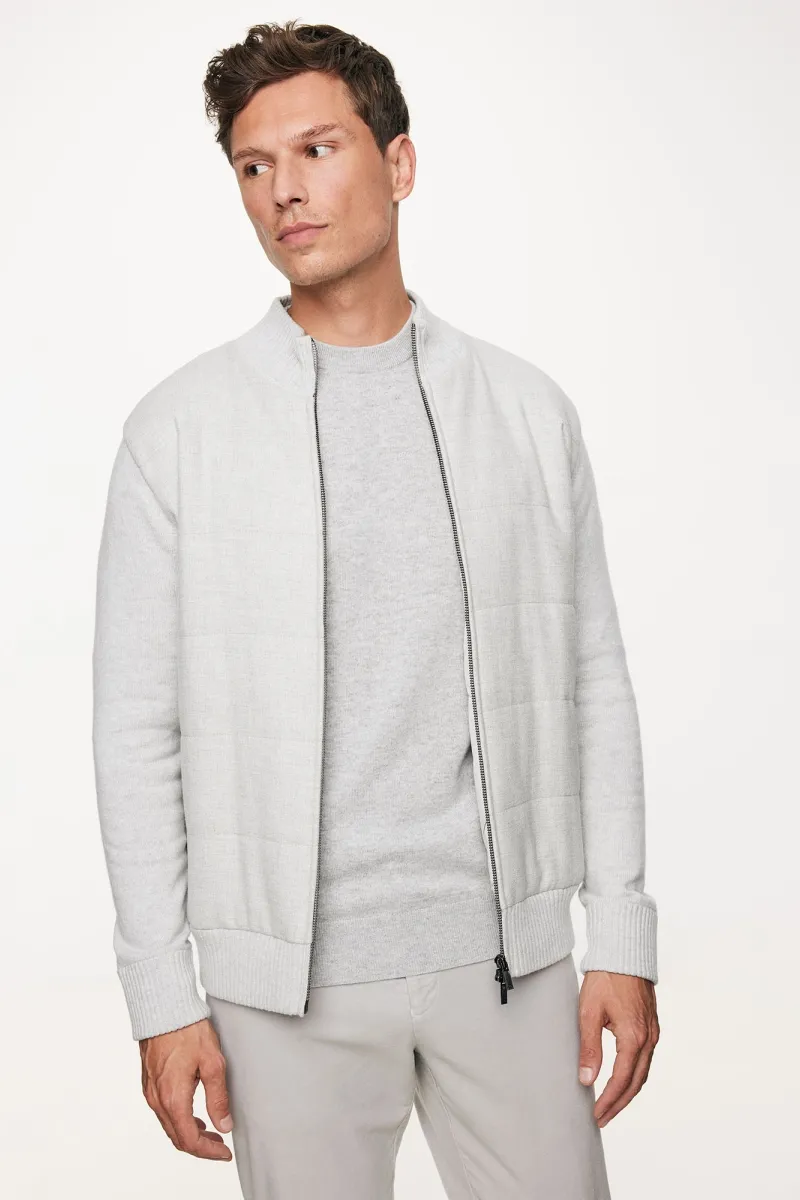 Padded Cardigan | Lichtgrijs
