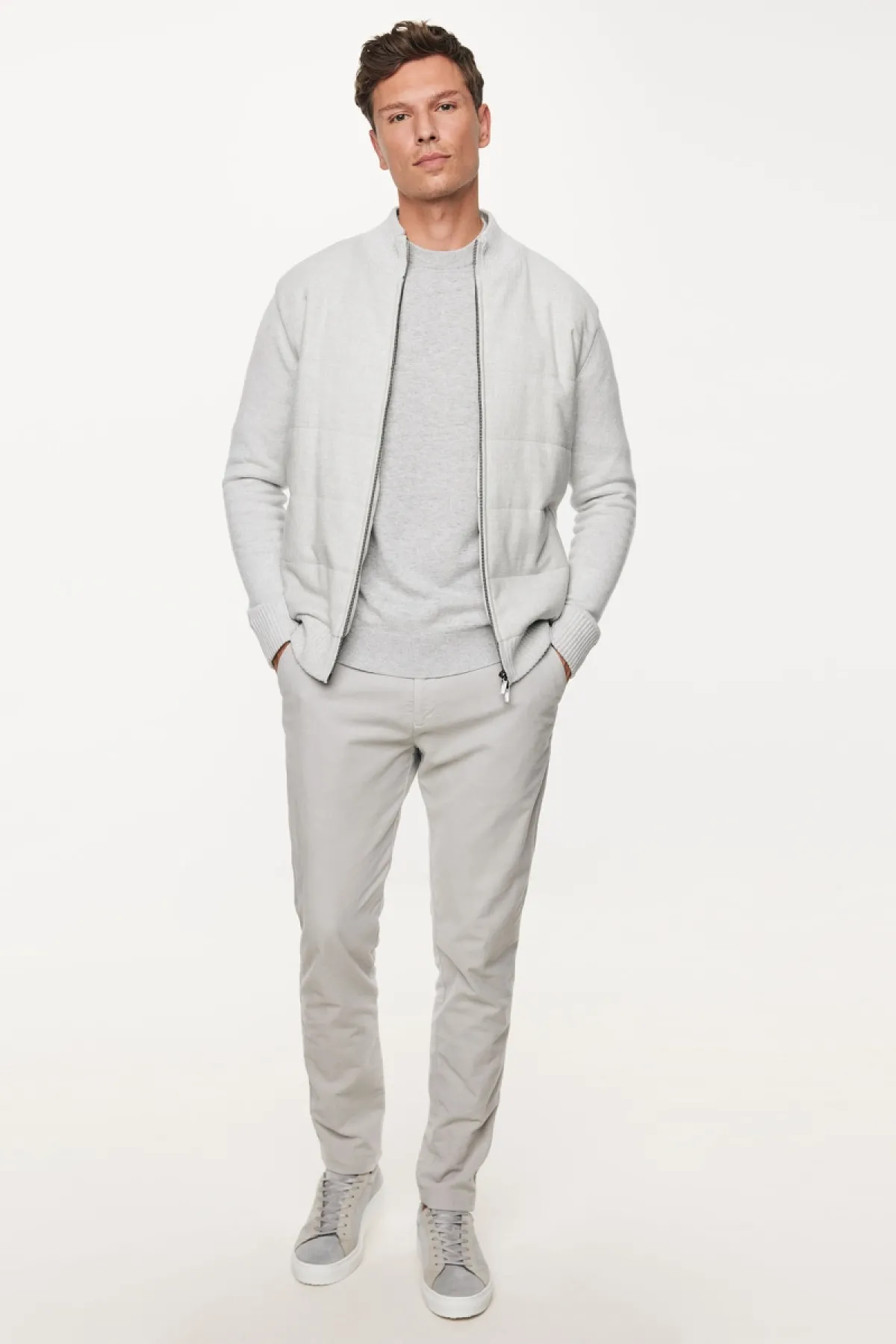 Padded Cardigan | Lichtgrijs