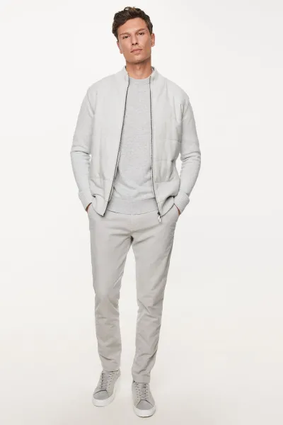 Padded Cardigan | Lichtgrijs