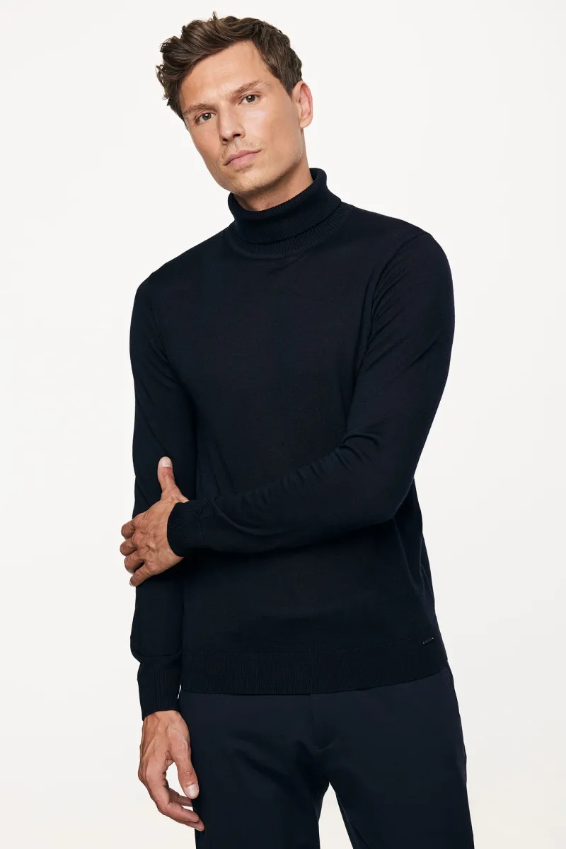 Roll Neck | Donkerblauw