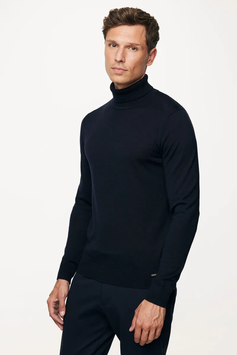 Roll Neck | Donkerblauw