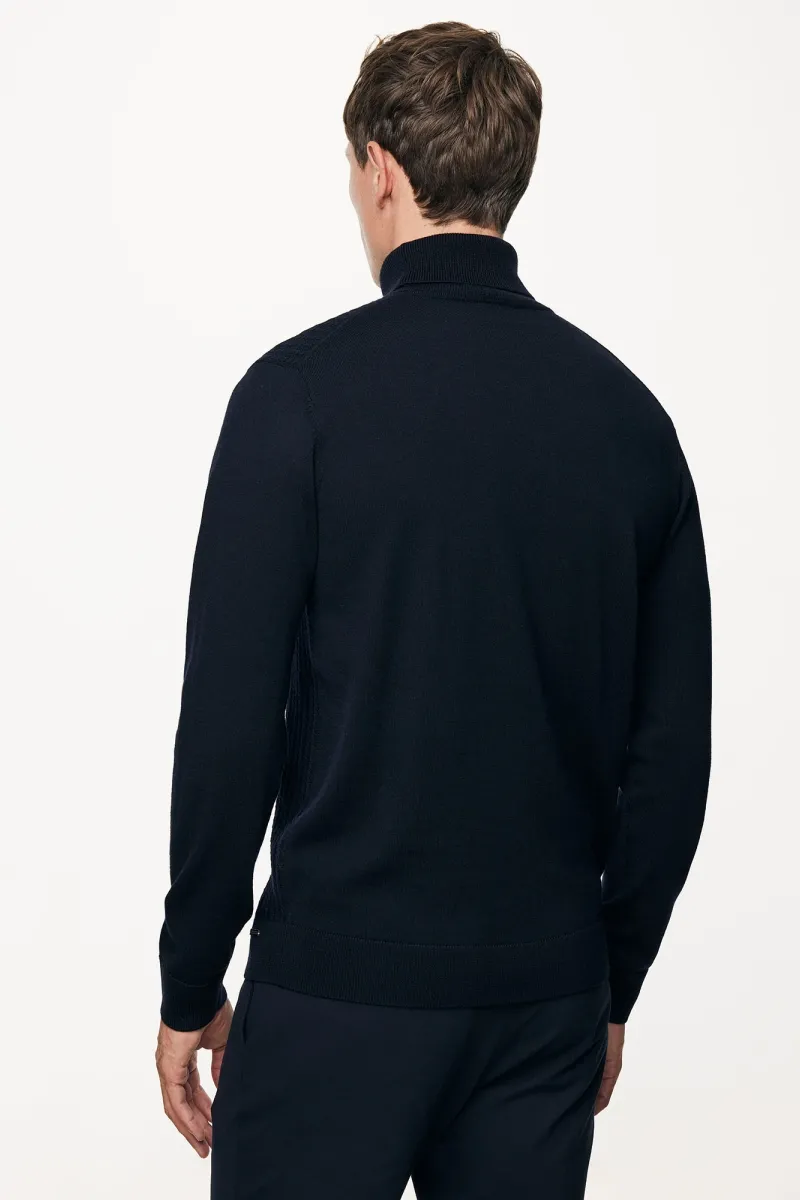Longsleeve Roll Neck | Donkerblauw