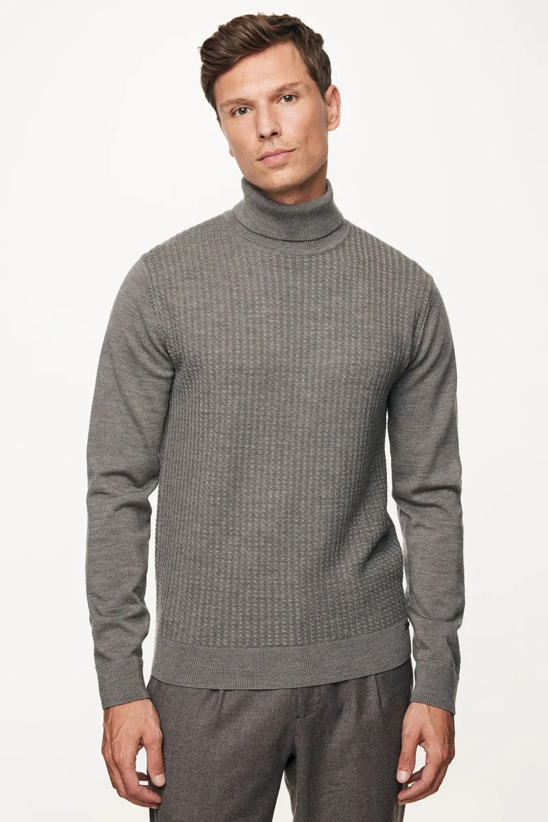 Longsleeve Roll Neck | Donkerbruin