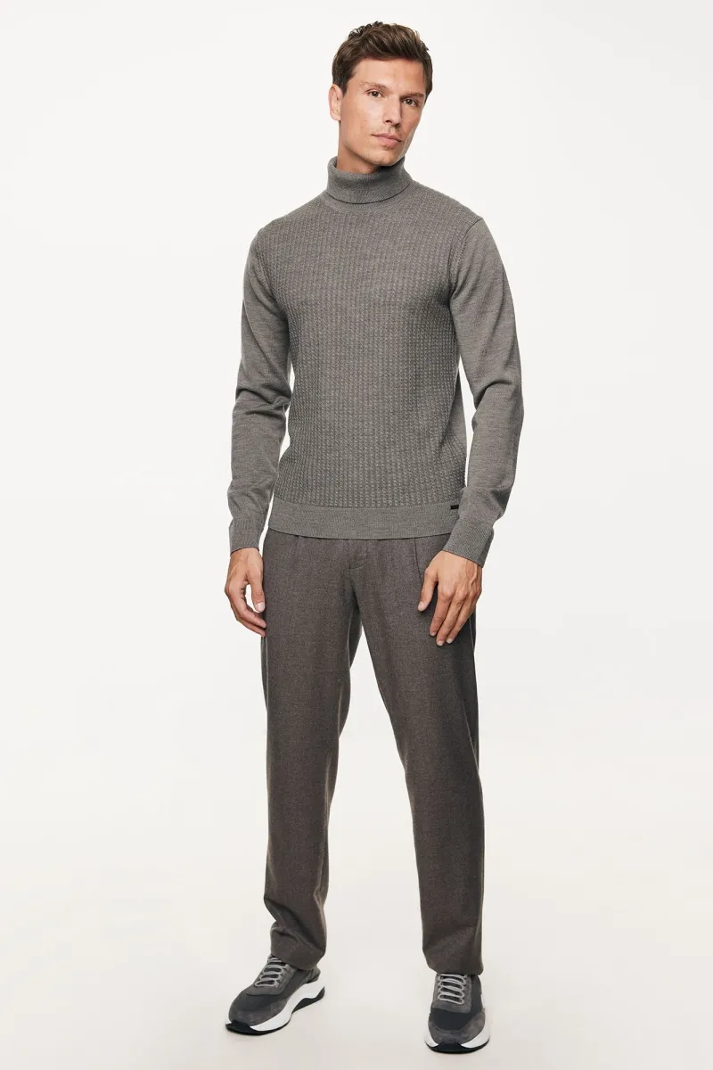 Longsleeve Roll Neck | Donkerbruin