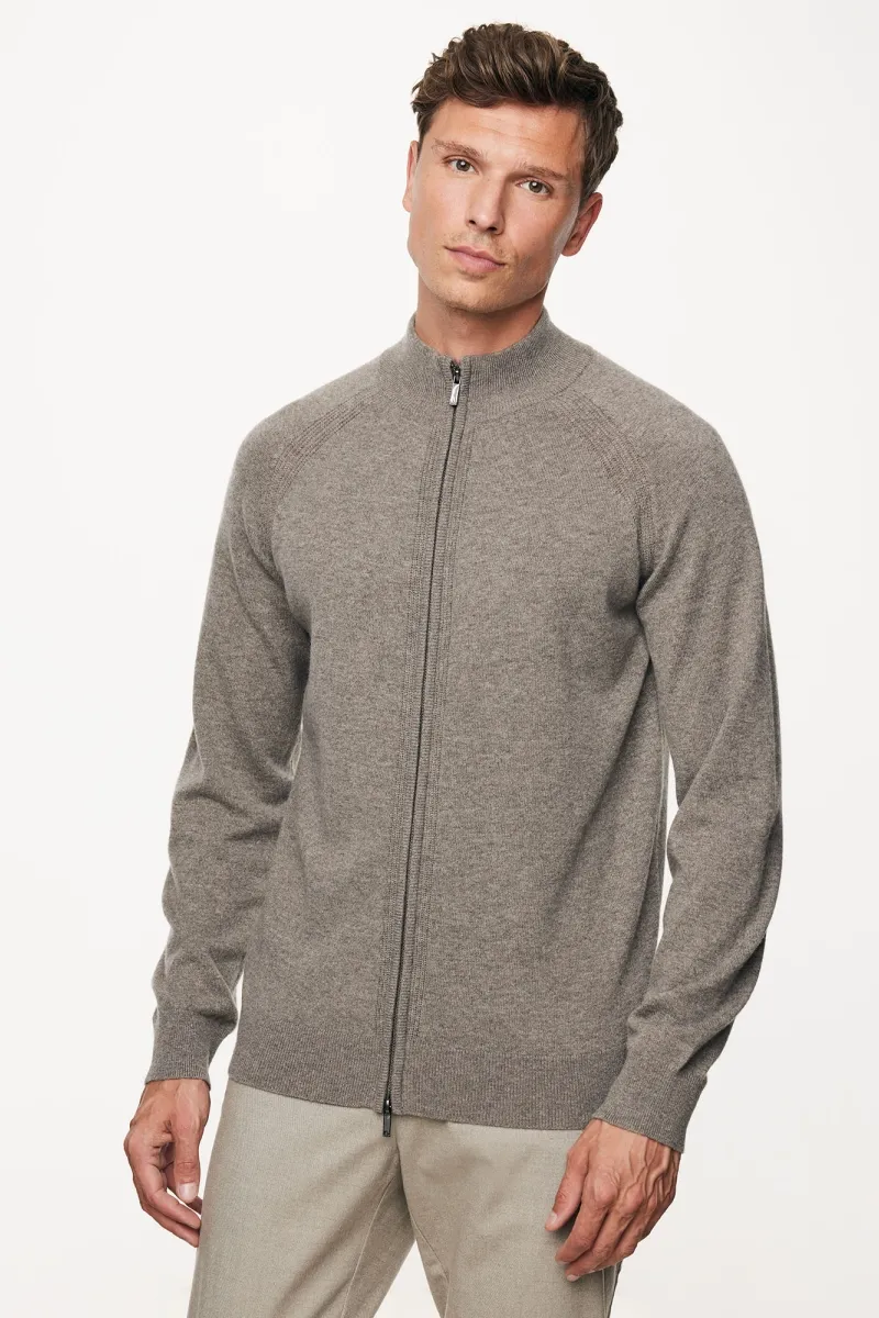 Cardigan zip | Donkerbruin