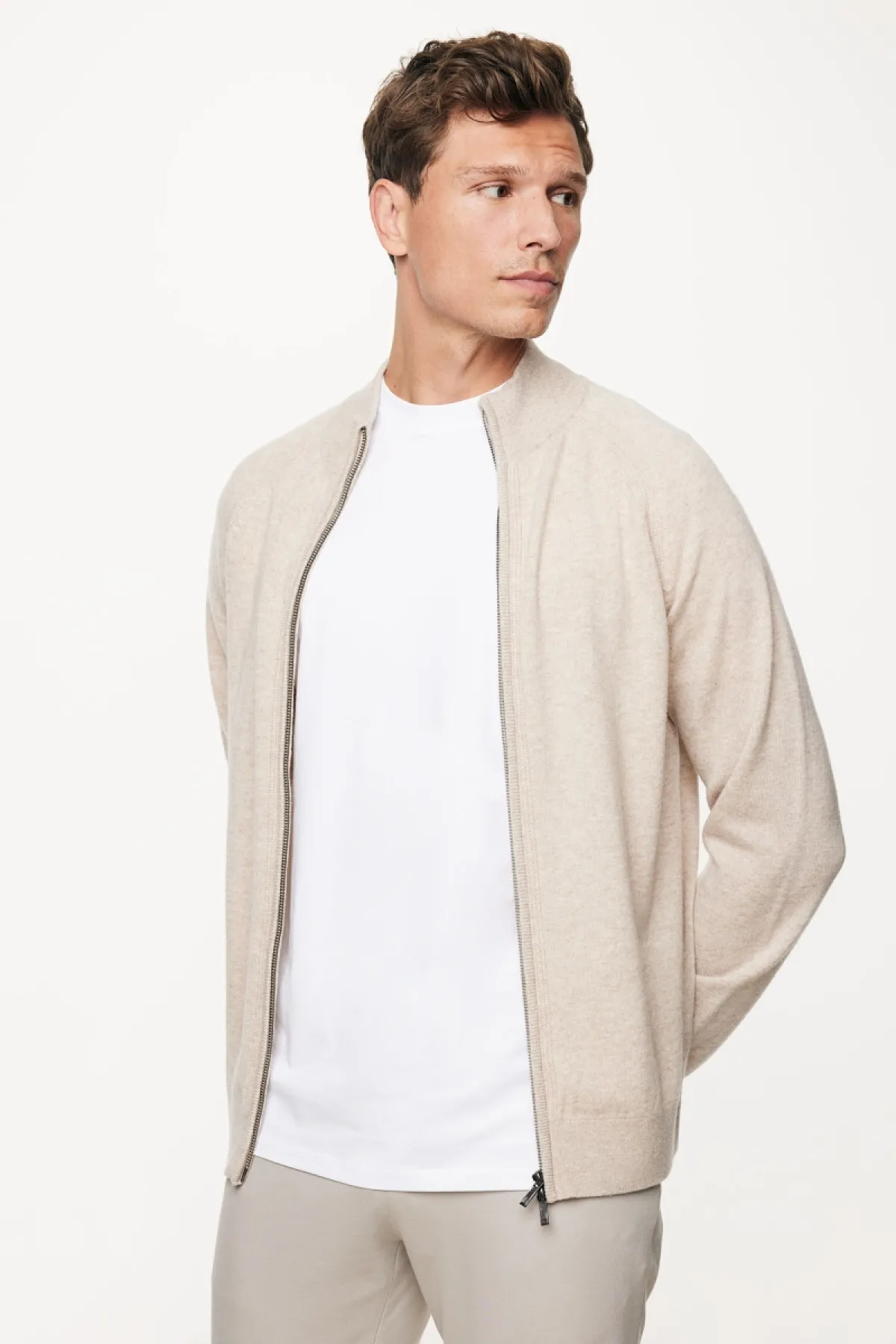 Cardigan zip | Beige
