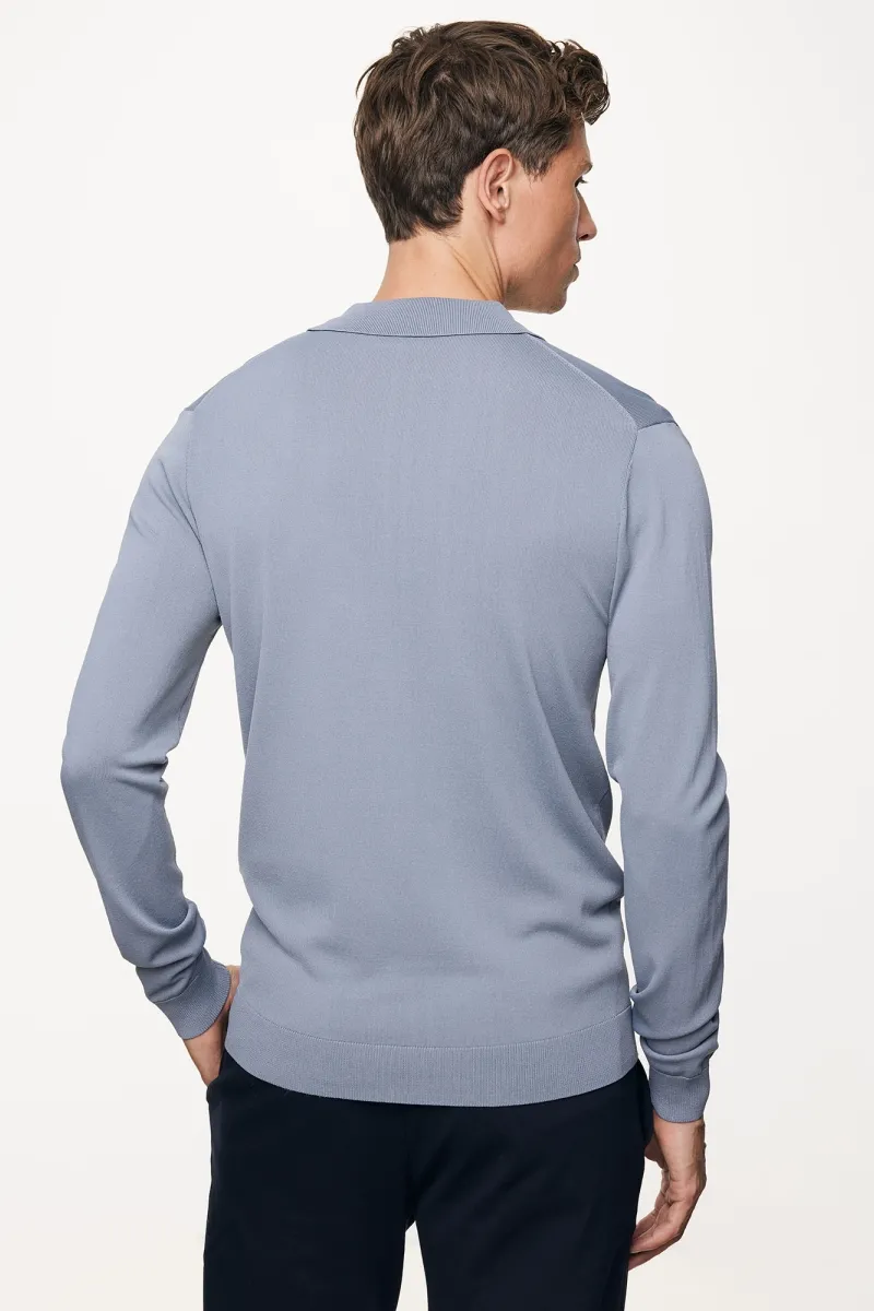 Longsleeve Polo | Lichtblauw