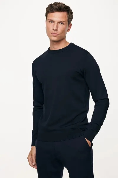 Longsleeve Roundneck | Donkerblauw