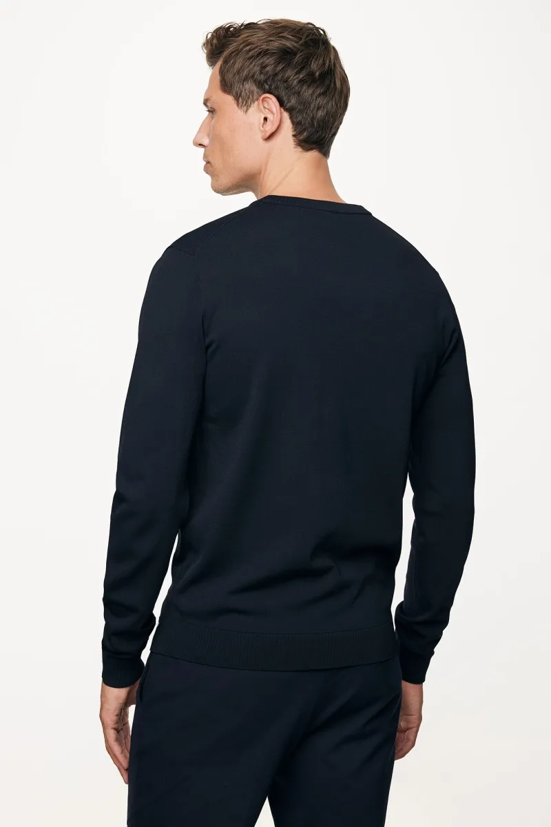 Longsleeve Roundneck | Donkerblauw
