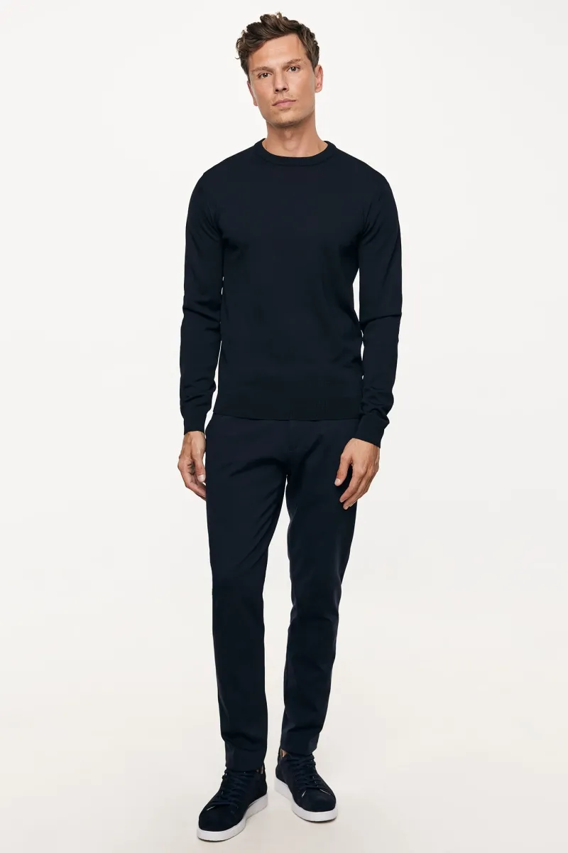 Longsleeve Roundneck | Donkerblauw
