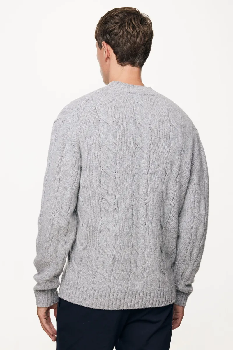 Cable Knit Turtle Neck | Grijs