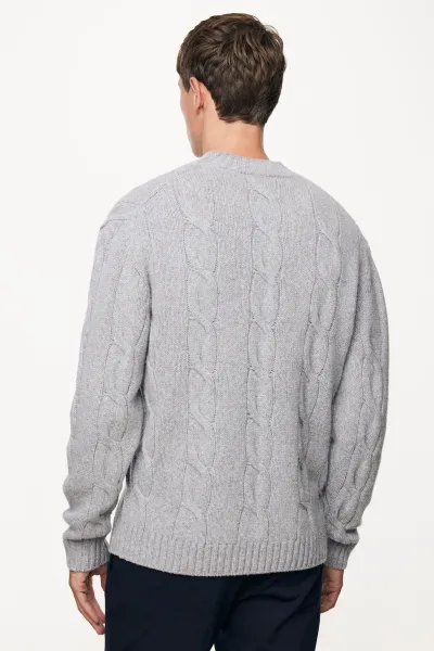 Cable Knit Turtle Neck | Grijs