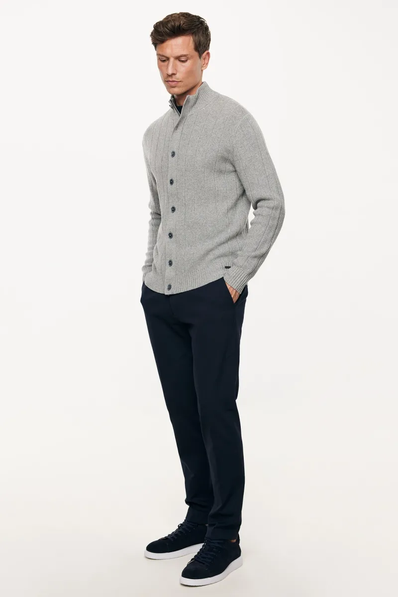 Cardigan 8 Button | Lichtgrijs