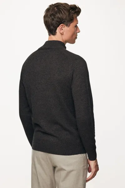 Turtle Buttonszip | Donkerbruin