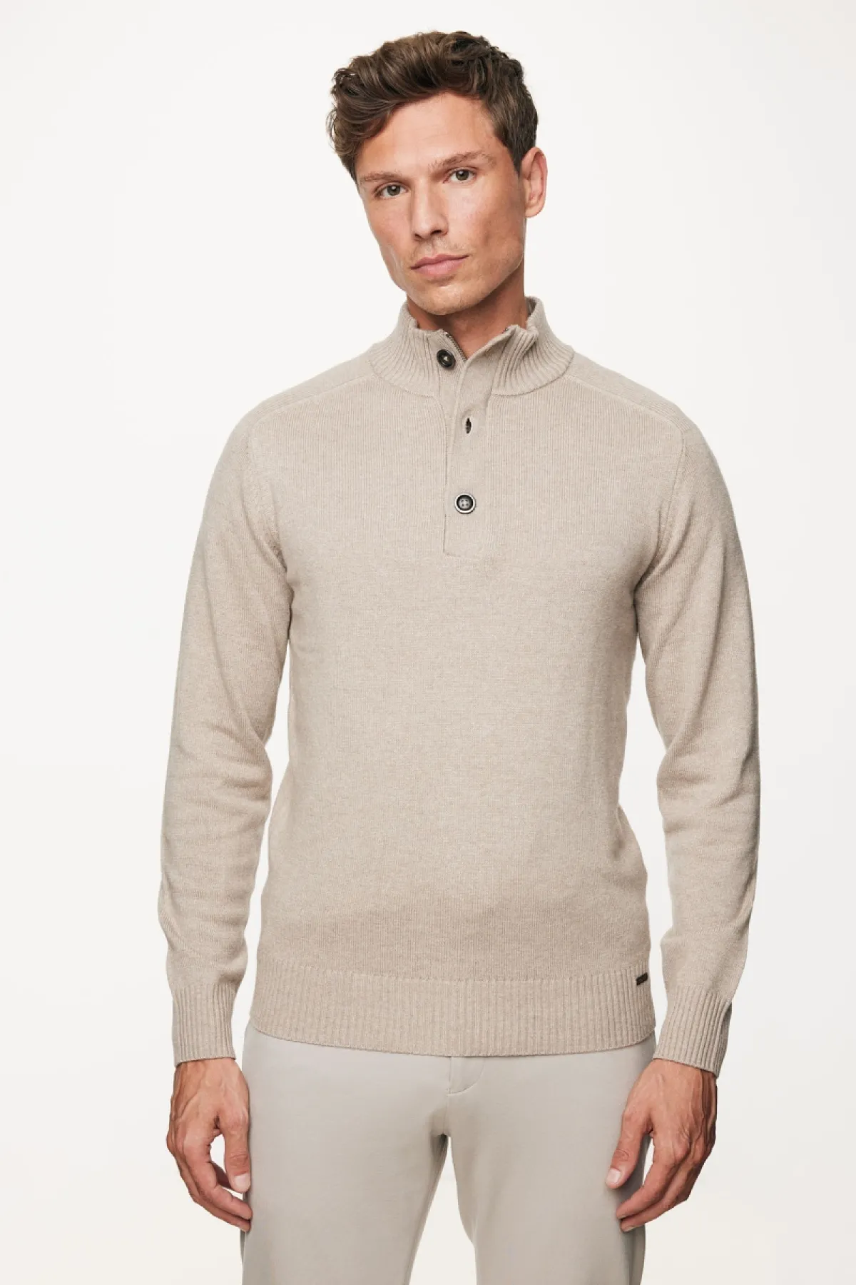 Turtle Buttonszip | Beige