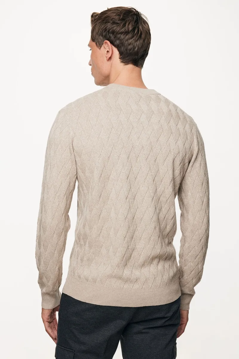 Wool Cashmere Roundneck | Beige