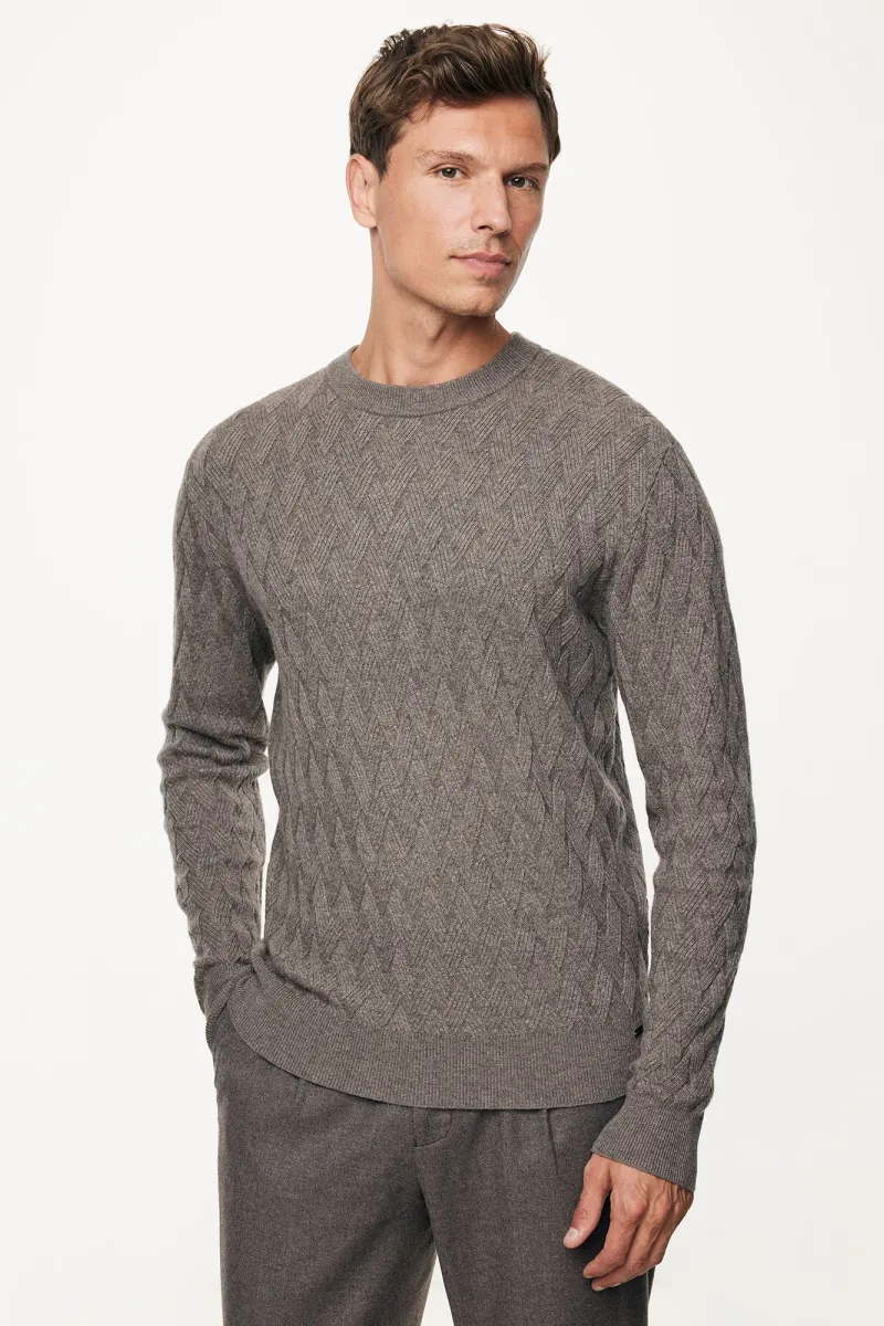 Wool Cashmere Roundneck | Donkerbruin