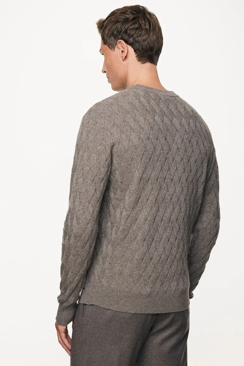 Wool Cashmere Roundneck | Donkerbruin