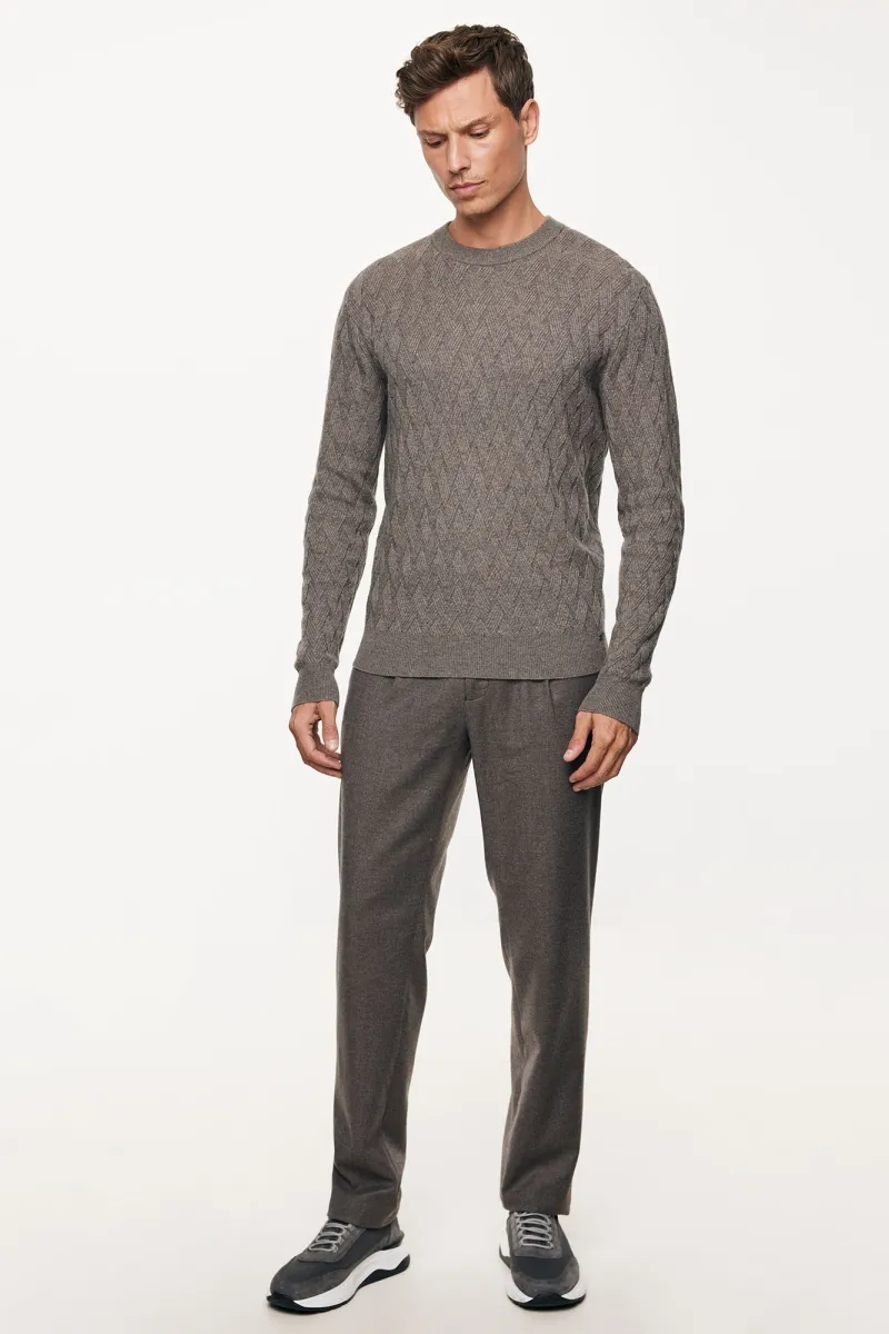 Wool Cashmere Roundneck | Donkerbruin