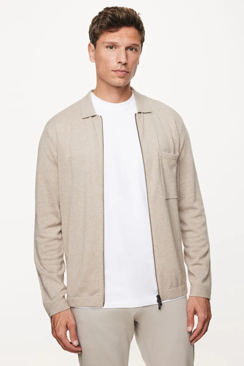 Longsleeve Zip | Beige