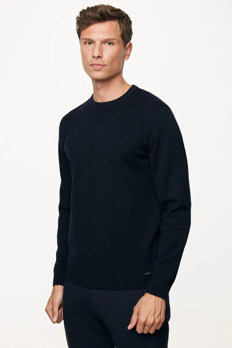 Wool Roundneck | Donkerblauw