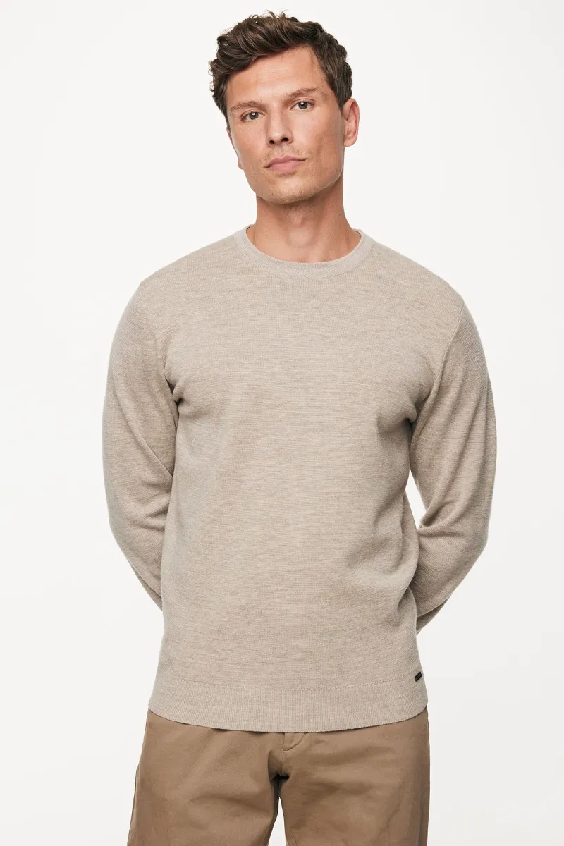 Wool Roundneck | Beige