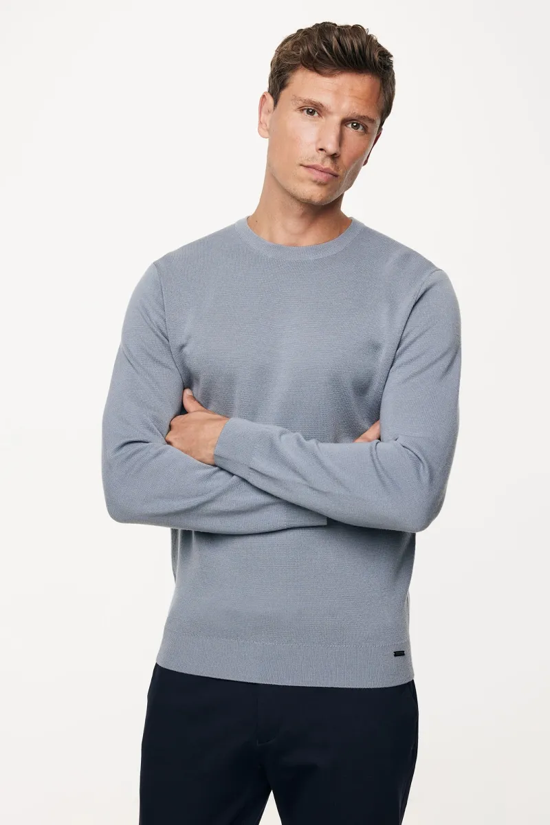 Wool Roundneck | Blauw