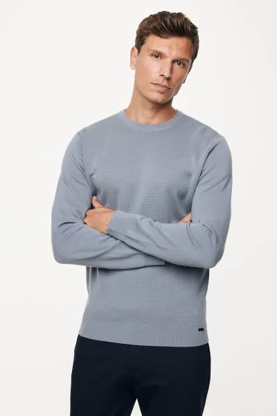 Wool Roundneck | Blauw