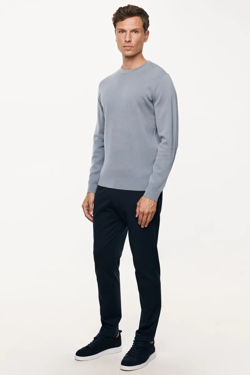 Wool Roundneck | Blauw