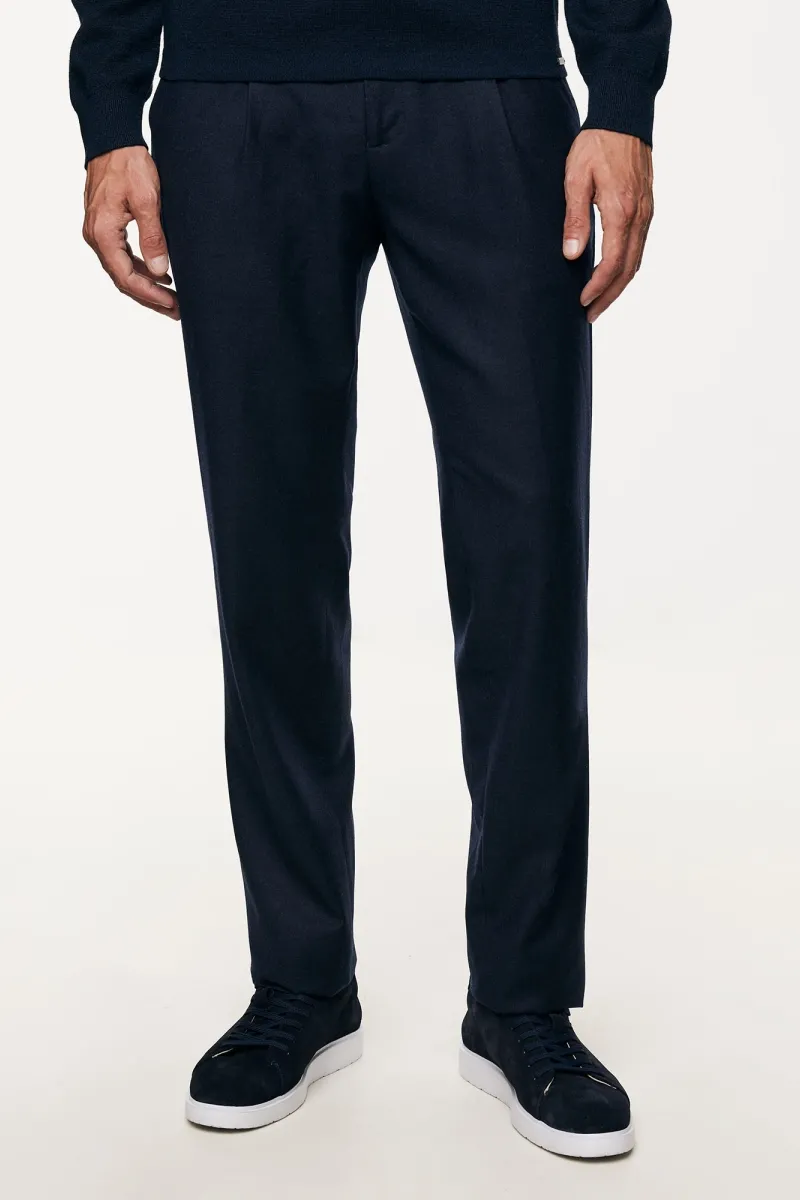 Pleated Trousers | Donkerblauw