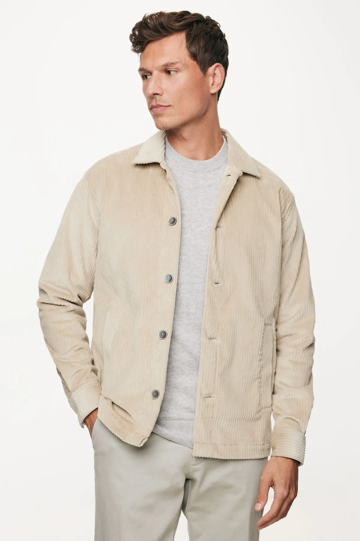 Corduroy Overshirt | Beige