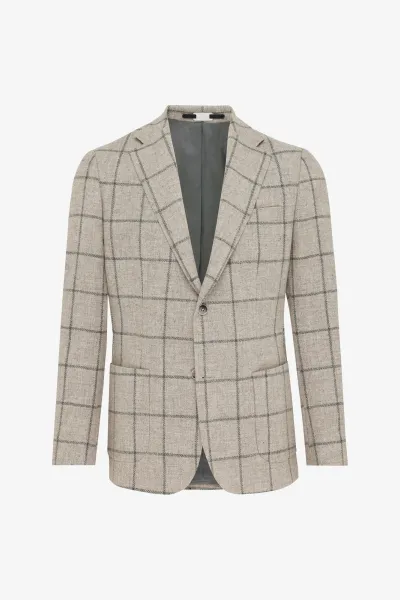 Checked Blazer | Beige