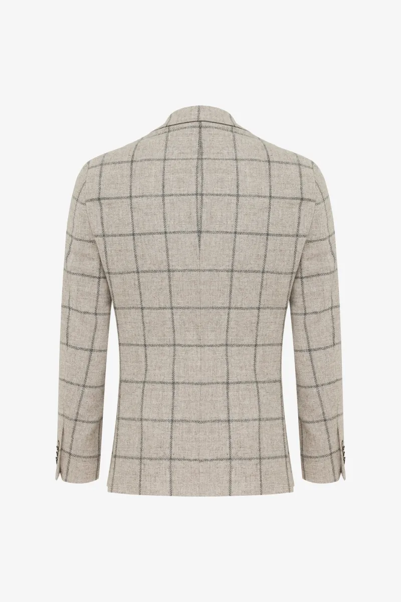 Checked Blazer | Beige