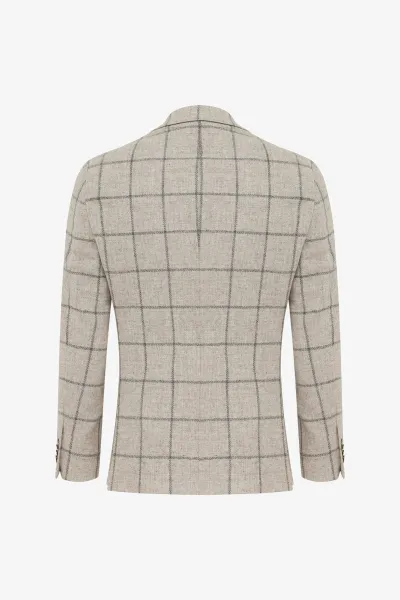 Checked Blazer | Beige